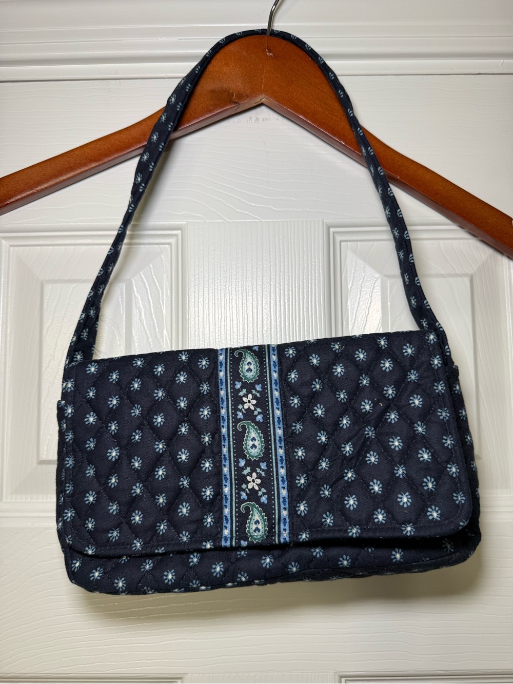 Vera Bradley Jilly Seaport Navy Retired Rare Small Bag Purse 100% Cotton